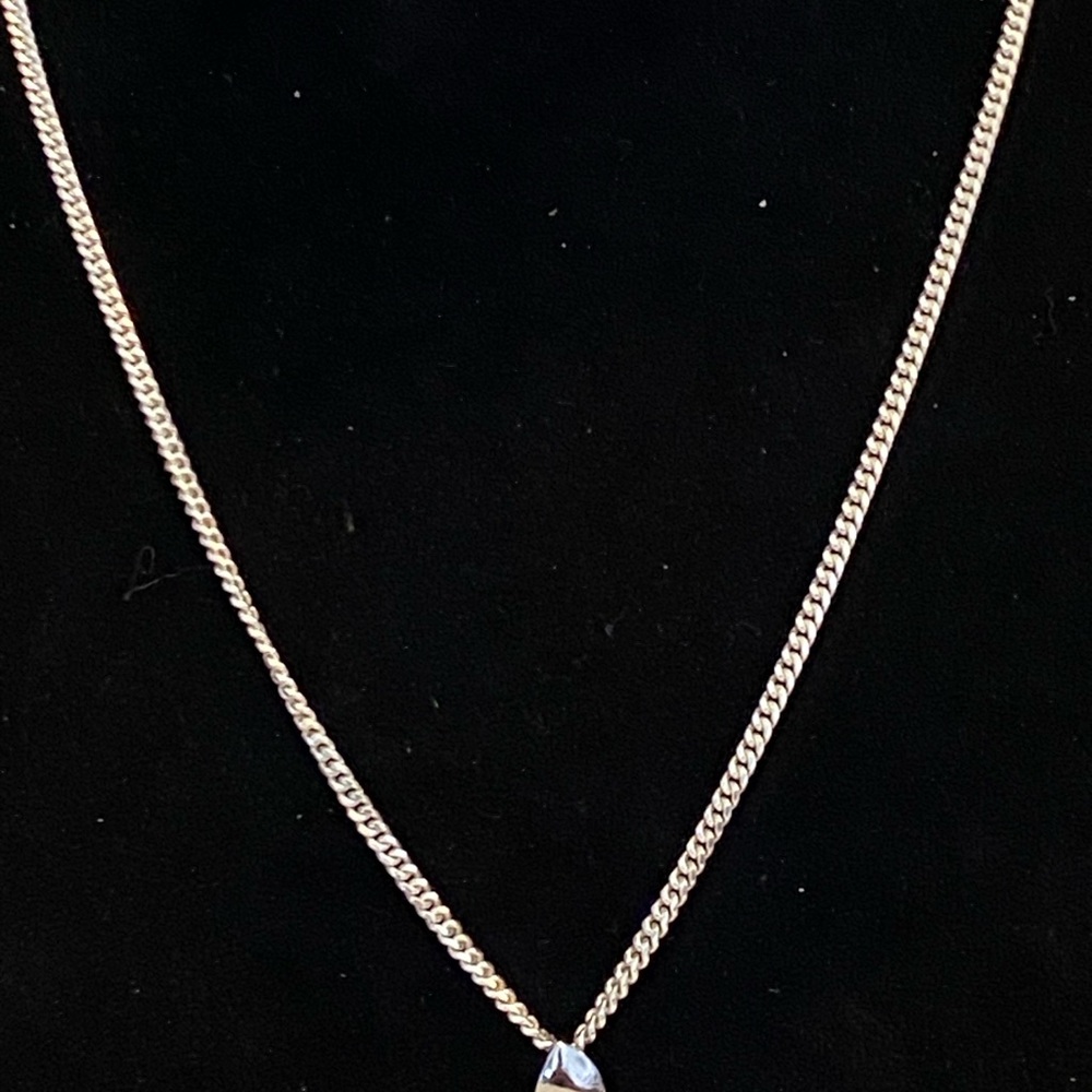 925 Sterling Silver Pave Pendant Necklace - Picture 2 of 3